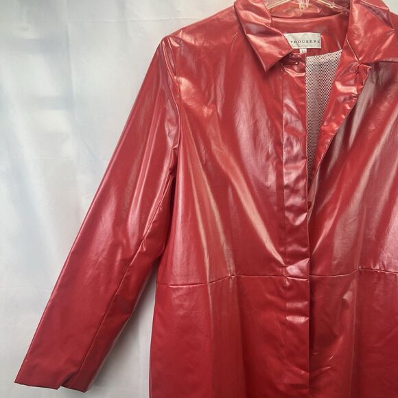 Vintage 1990s &Trousers Cranberry Rain Coat Size Large Futuristic Style USA - Picture 3 of 10